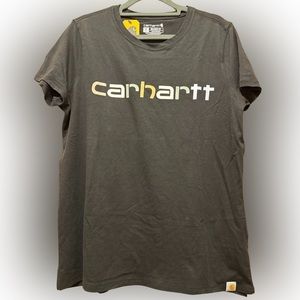 Carhartt® Women's Relaxed Fit Short Sleeve Logo T-Shirt, Black, medium